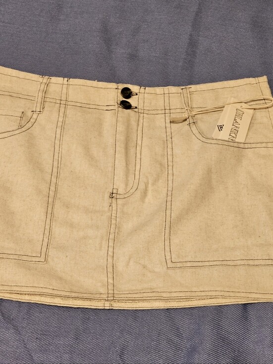 Blank NYC Dresses & Skirts - Cream Color Stitched Mini Skirt By Blank NYC